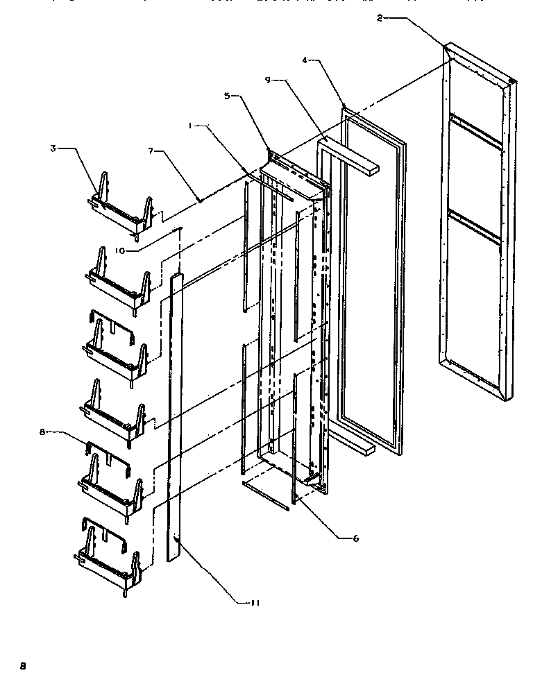 Amana SB520SW-P1185001WW freezer door diagram