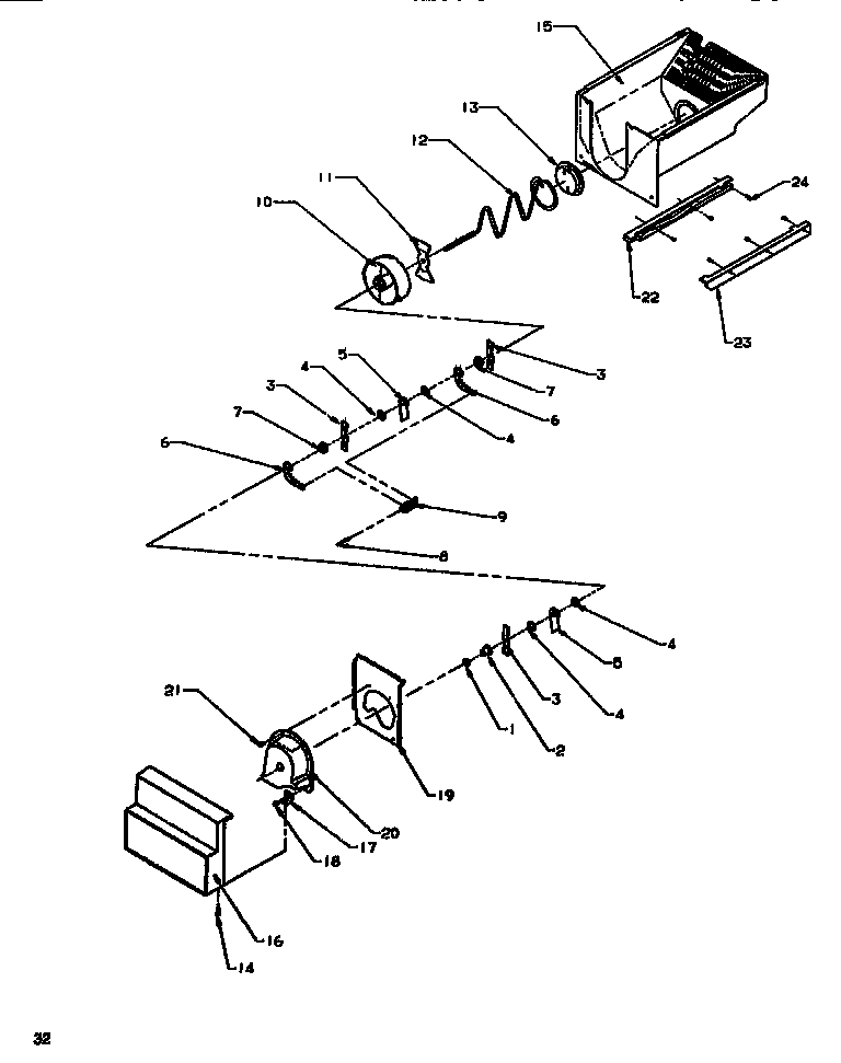 Amana SBDE520SW-P1185201WW crushed ice bucket diagram