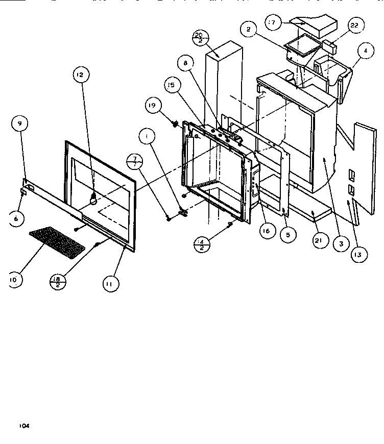 Amana SXDE526M-P1164001W ice & water cavity diagram