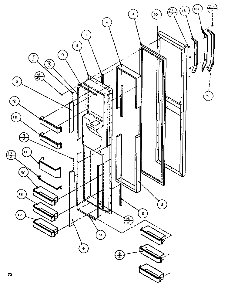 Amana SXDE522K-P1109902W freezer door diagram
