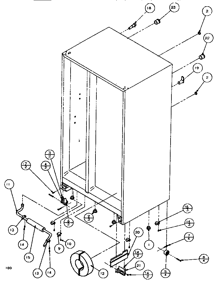 Amana SXDE522K-P1109902W drain & rollers diagram