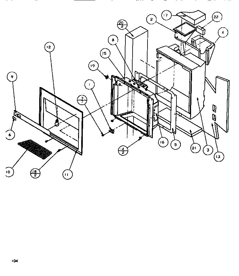 Amana SXDE522K-P1109902W ice & water cavity diagram