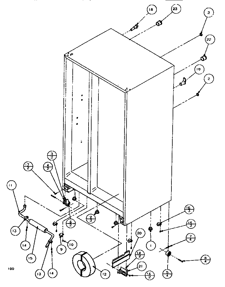 Amana SBDE520K-P1109903W drain & rollers diagram