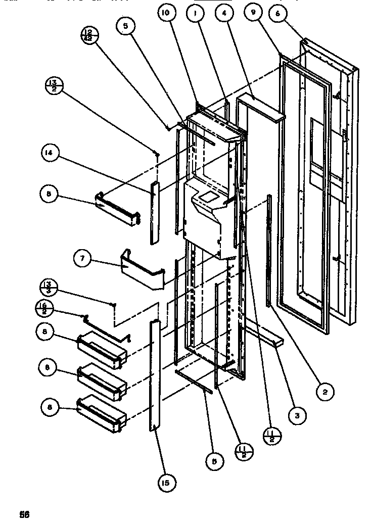 Amana SBDT520M-P1164101W freezer door diagram