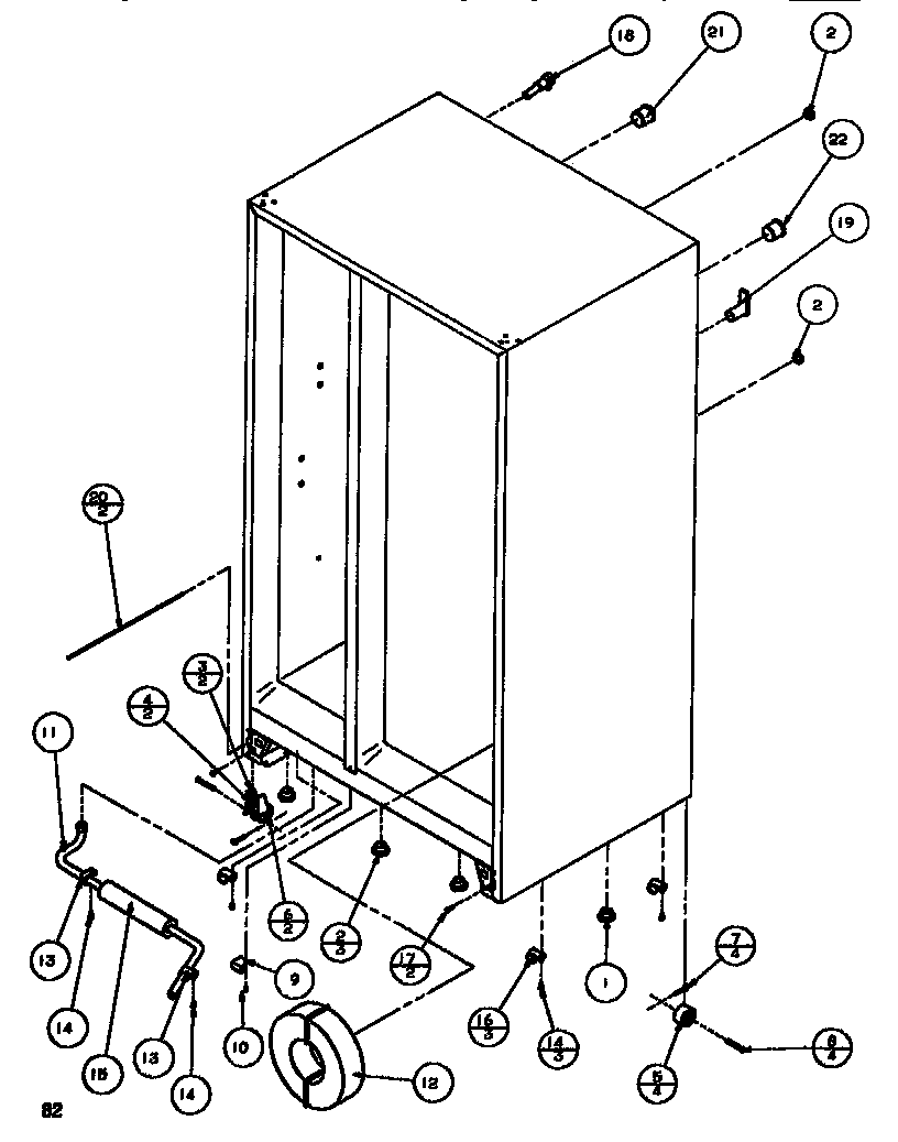 Amana SBDT520M-P1164101W drain & rollers diagram
