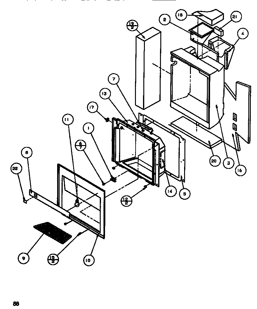 Amana SBDT520M-P1164101W ice & water cavity diagram
