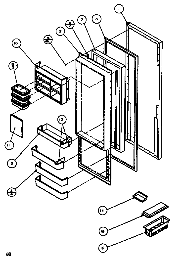 Amana SXDT522K-P1140601W refrigerator door diagram
