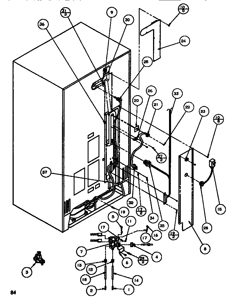Amana SXDT522K-P1140601W cabinet back diagram