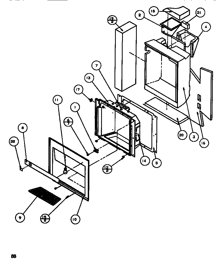 Amana SXDT522K-P1140601W ice & water cavity diagram