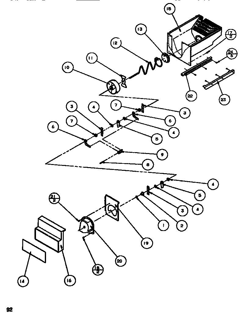 Amana SXDT522K-P1140601W ice bucket & icemaker diagram
