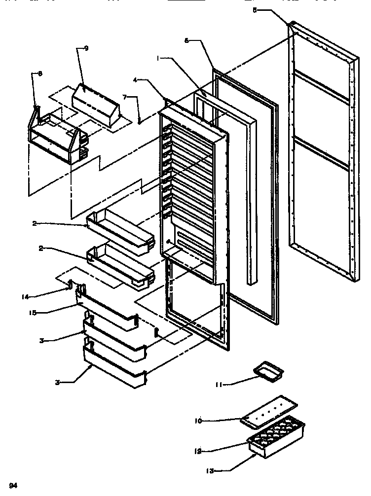 Amana SSD522NBL-P1181001WL refrigerator door diagram