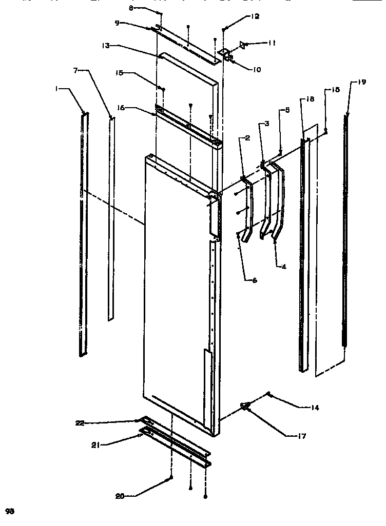 Amana SSD522NBL-P1181001WL handle & trim ref door diagram