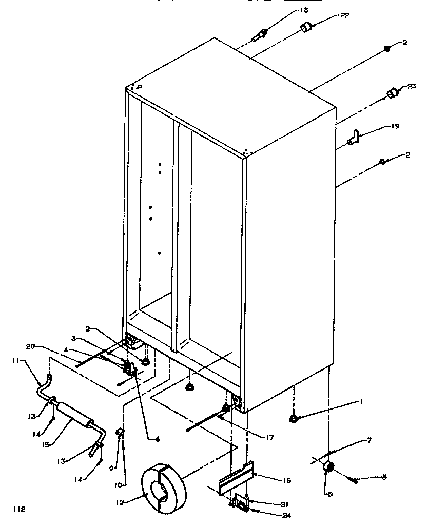 Amana SSD522NBL-P1181001WL drain system & rollers diagram