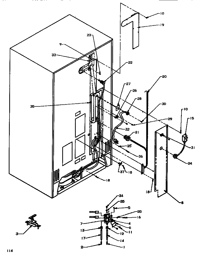 Amana SSD522NBL-P1181001WL cabinet back diagram