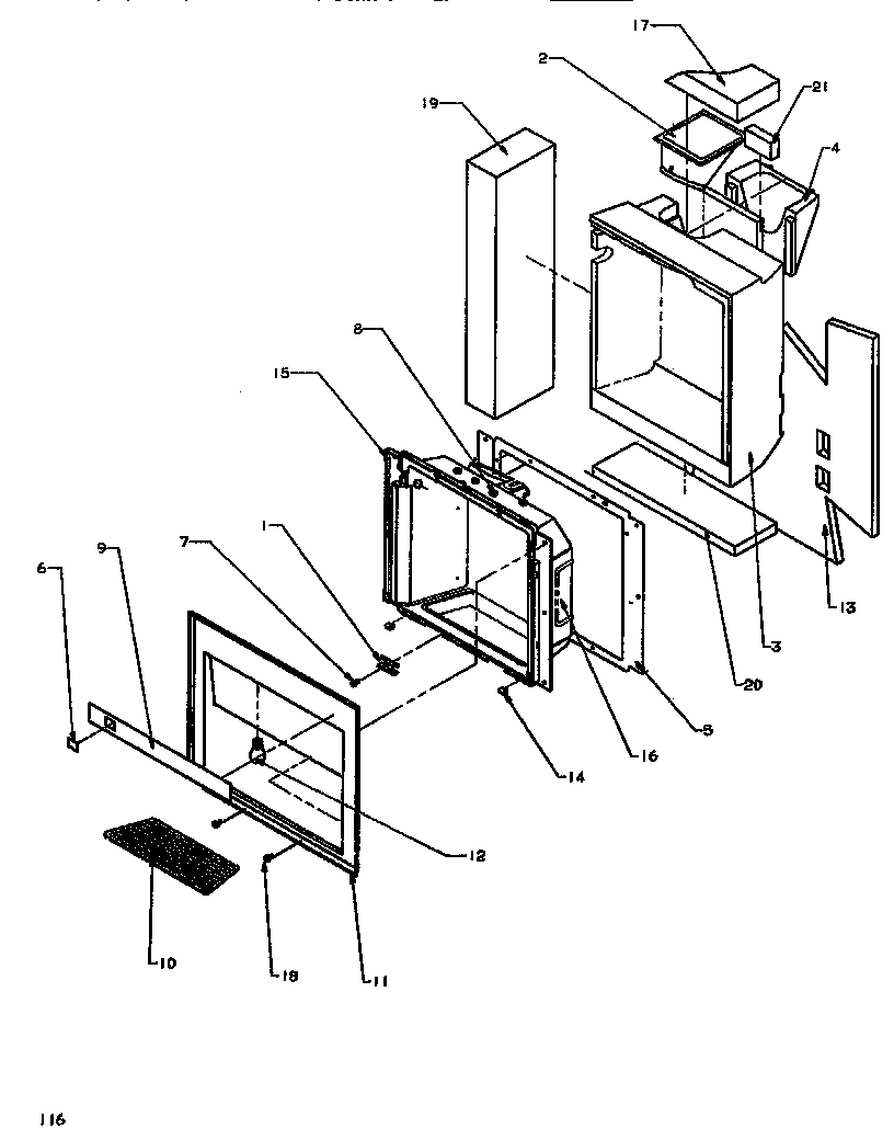 Amana SSD522NBL-P1181001WL ice & water cavity diagram