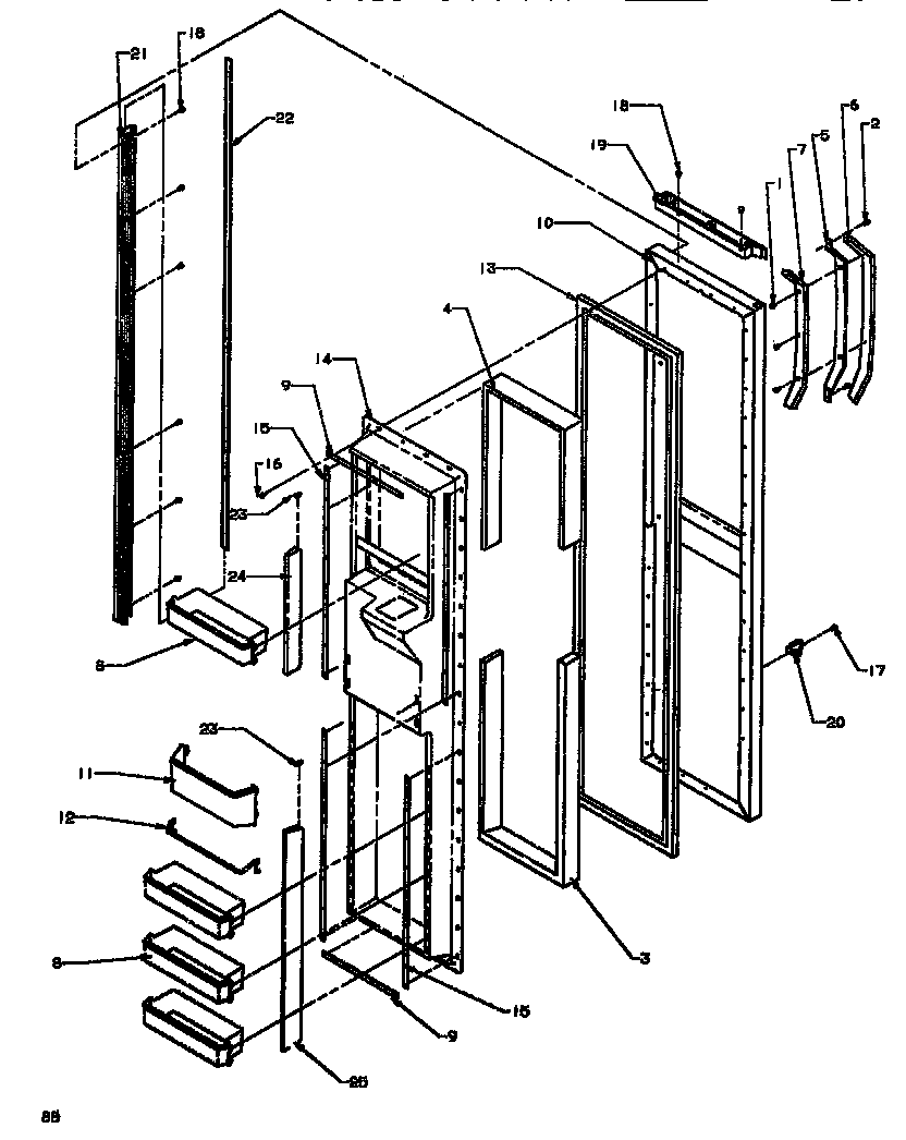 Amana SXD520NW-P1181101WW freezer door diagram