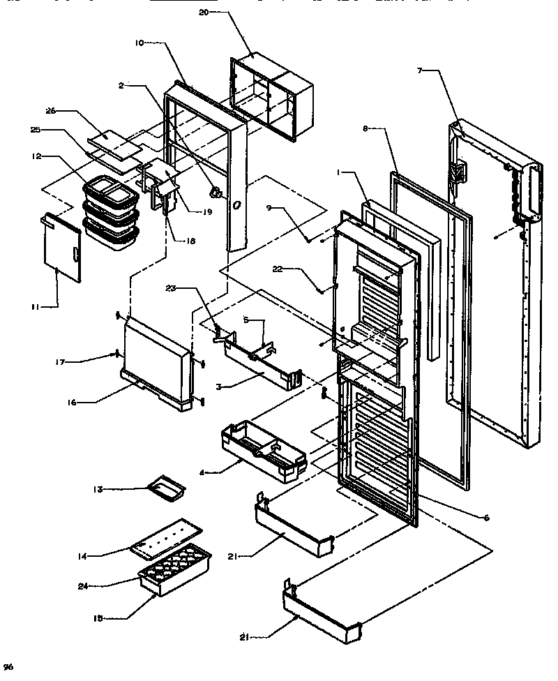 Amana SXD520NW-P1181101WW refrigerator door diagram