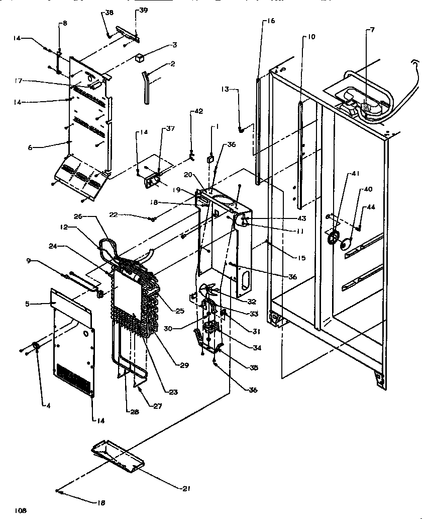 Amana SXD520NW-P1181101WW evaporator & air handling diagram