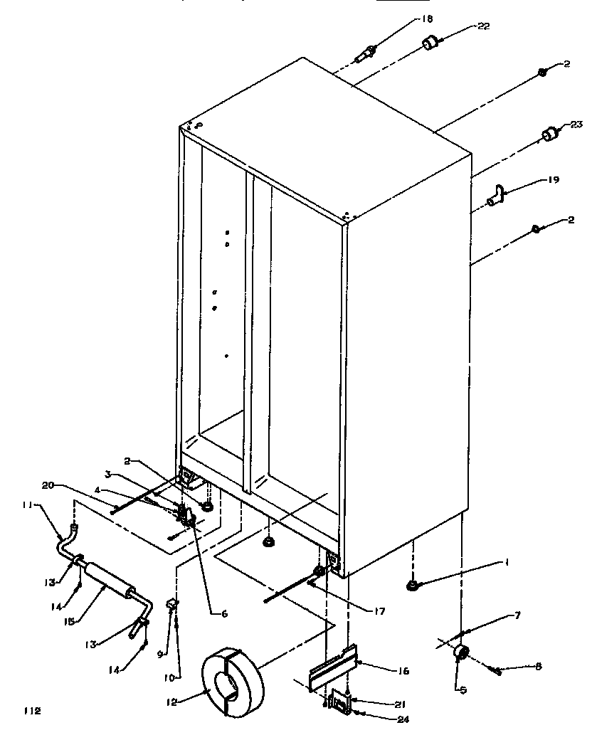 Amana SXD520NW-P1181101WW drain system & rollers diagram