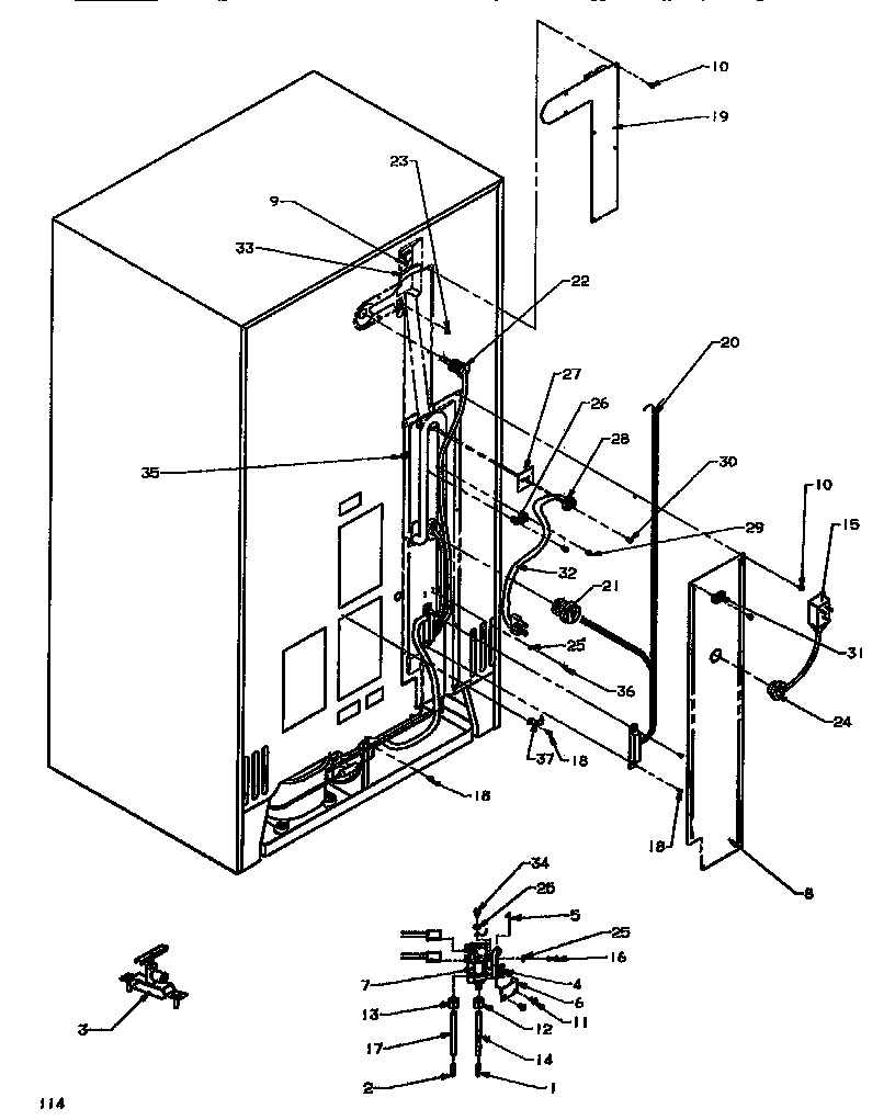Amana SXD520NW-P1181101WW cabinet back diagram