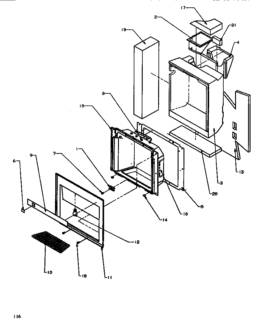 Amana SXD520NW-P1181101WW ice & water cavity diagram