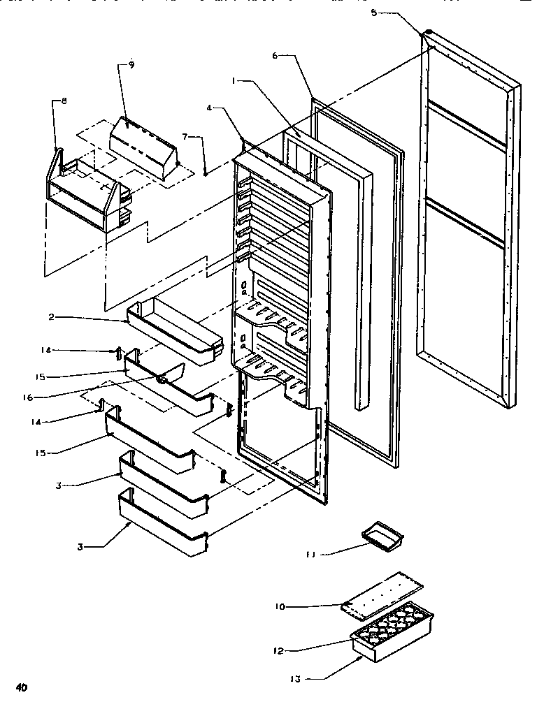 Amana SSD522SBL-P1184701WL refrigerator door diagram