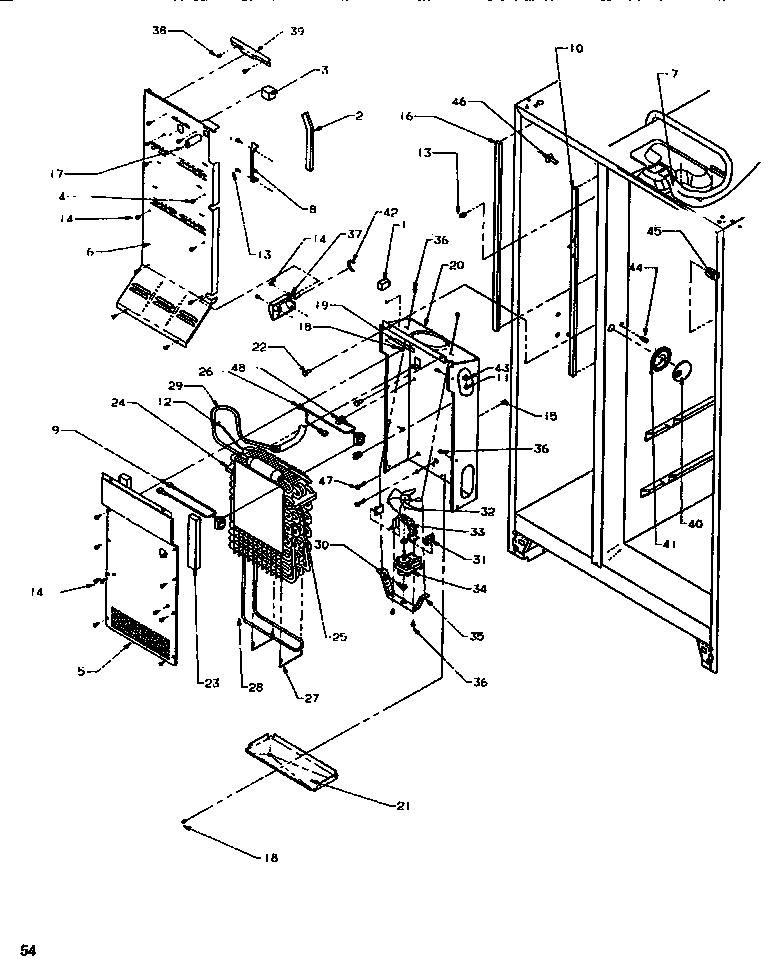 Amana SSD522SBL-P1184701WL evaporator & air handling diagram