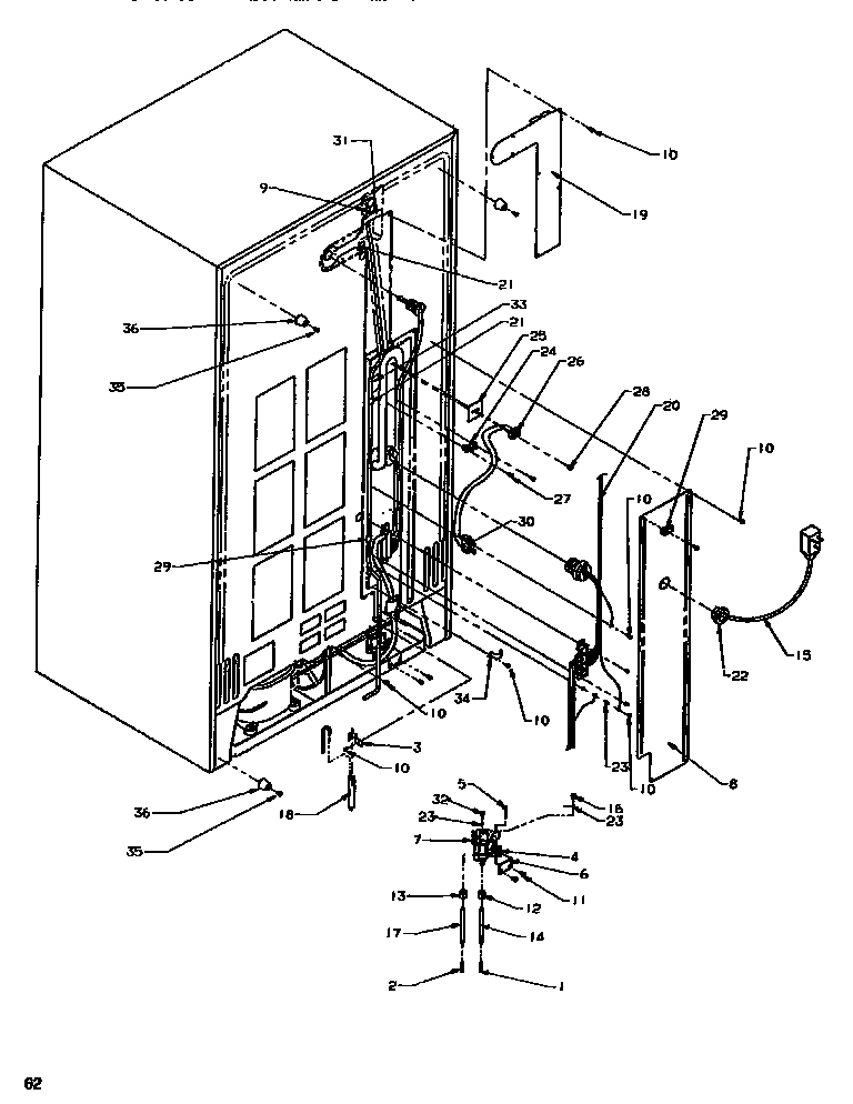 Amana SSD522SBL-P1184701WL cabinet back diagram