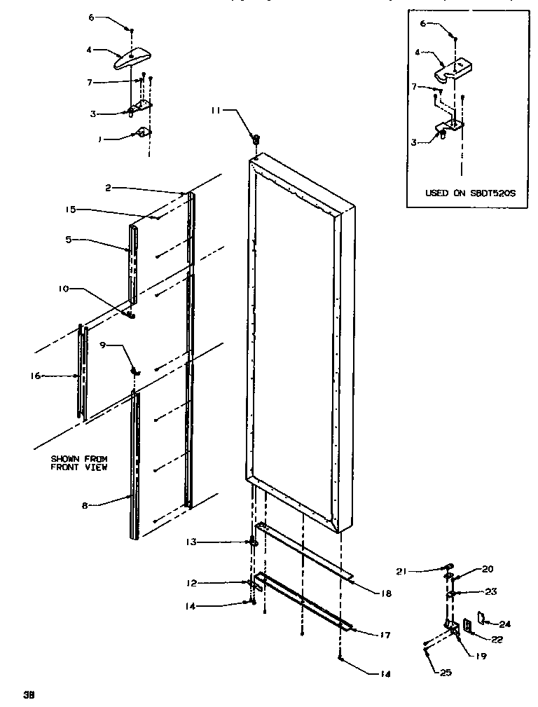 Amana SRD520SW-P1186301WW door/hinge/trim refrigerator diagram