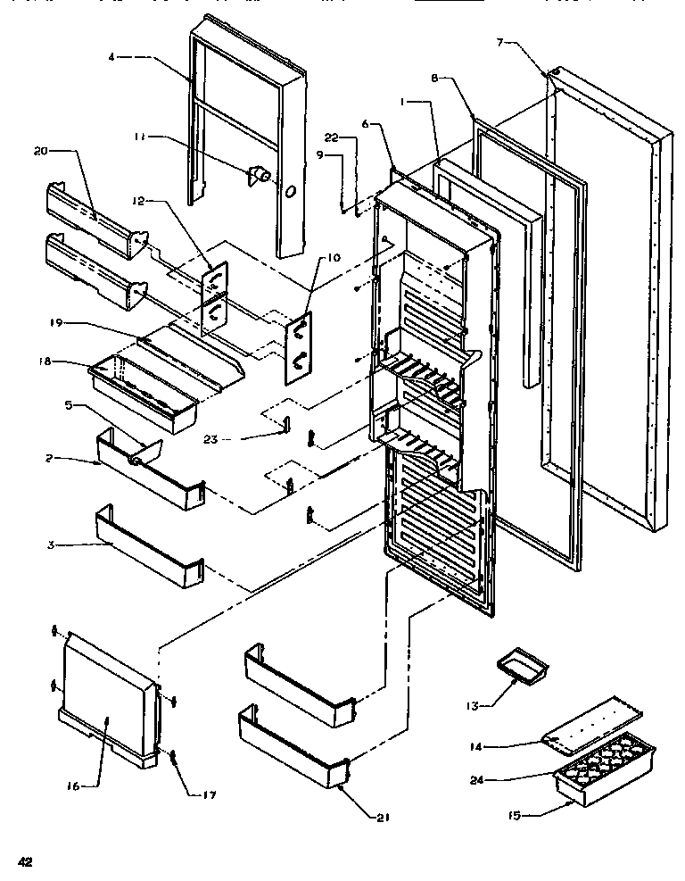 Amana SRD520SW-P1186301WW refrigerator door diagram