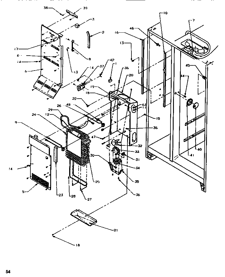 Amana SRD520SW-P1186301WW evaporator & air handling diagram