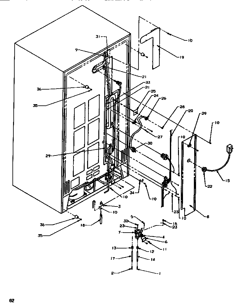 Amana SRD520SW-P1186301WW cabinet back diagram