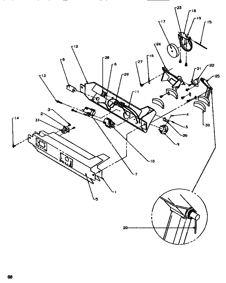 Amana SRD520SW-P1186301WW ice & water cavity diagram
