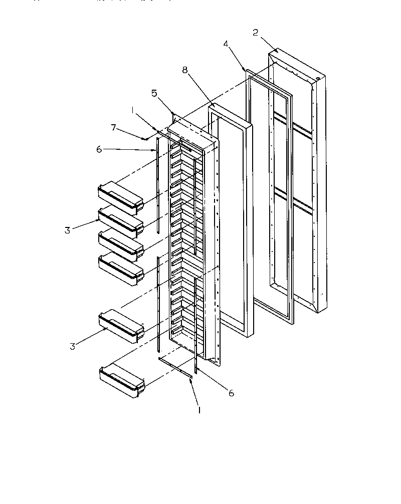 Amana SG521SBL-P1197001WL freezer door diagram