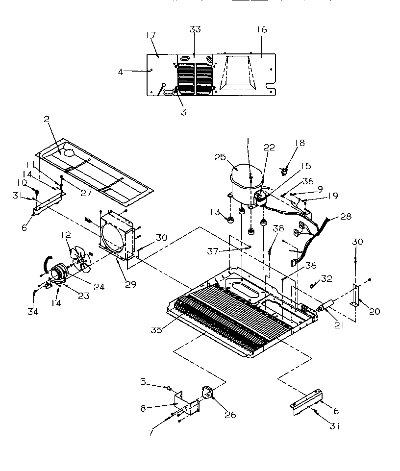 Amana SG521SBL-P1197001WL machine compartment diagram