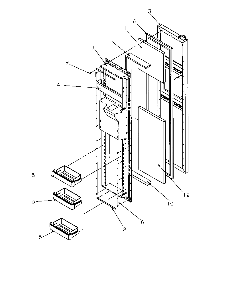 Amana SGD521SBL-P1197101WL freezer door diagram