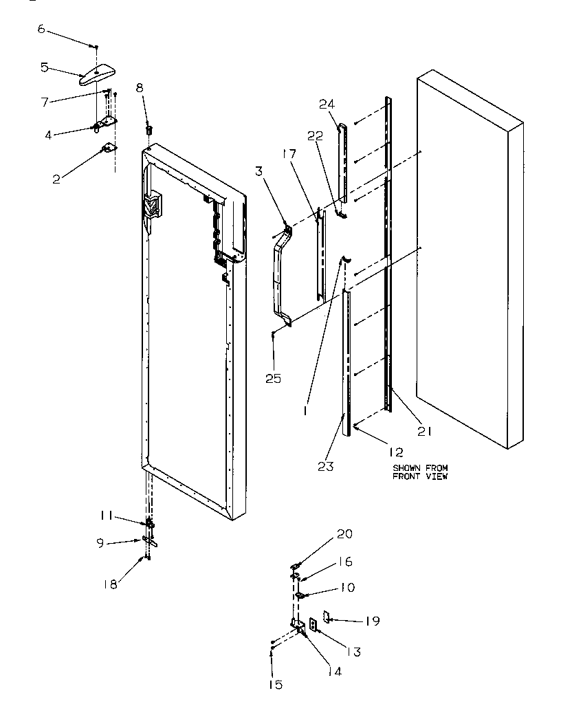 Amana SGD521SBL-P1197101WL refrigerator door hinge and trim diagram