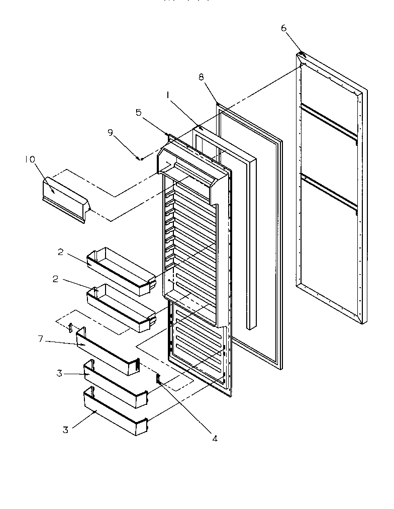 Amana SGD521SBL-P1197101WL refrigerator door diagram