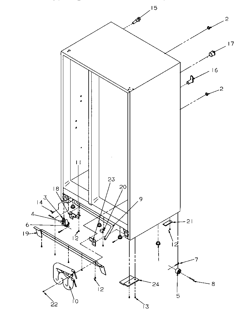 Amana SGD521SBL-P1197101WL drain and rollers diagram