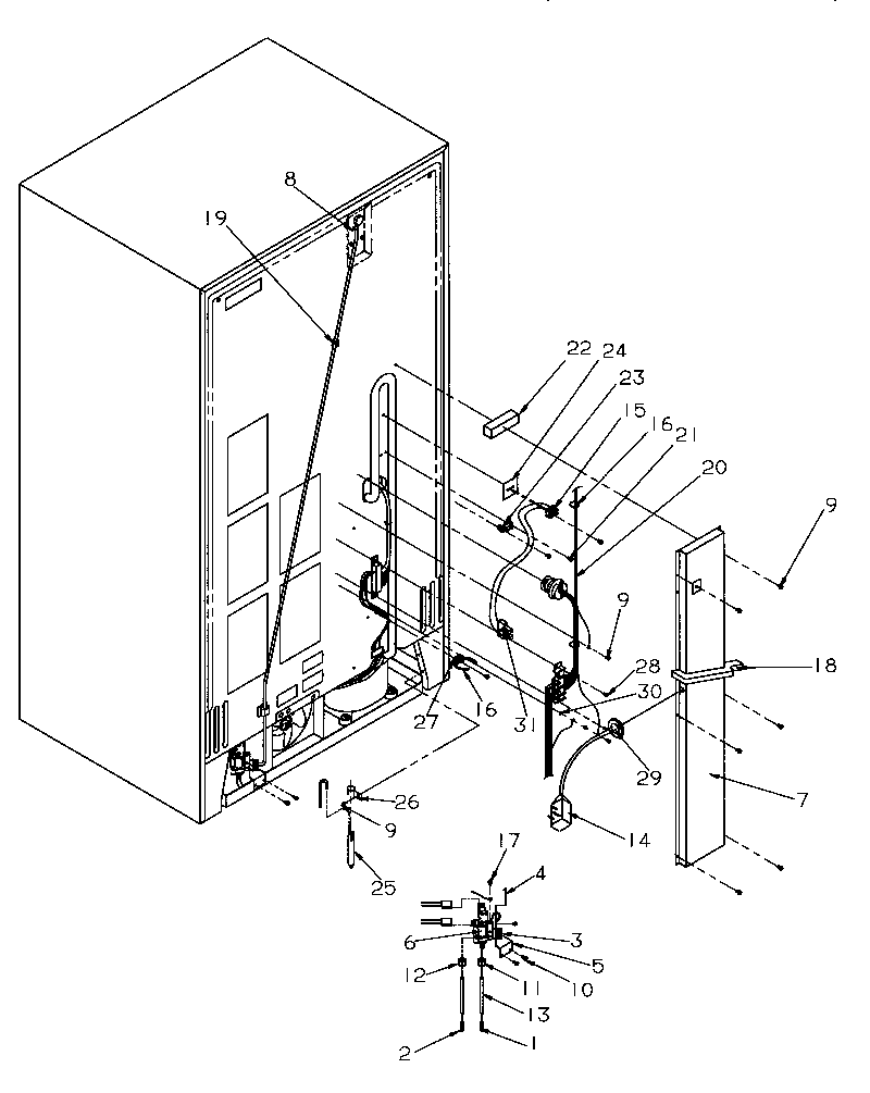 Amana SGD521SBL-P1197101WL cabinet back diagram