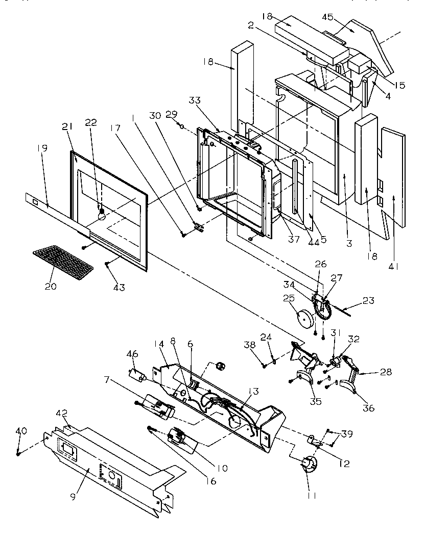 Amana SGD521SBL-P1197101WL ice and water cavity diagram