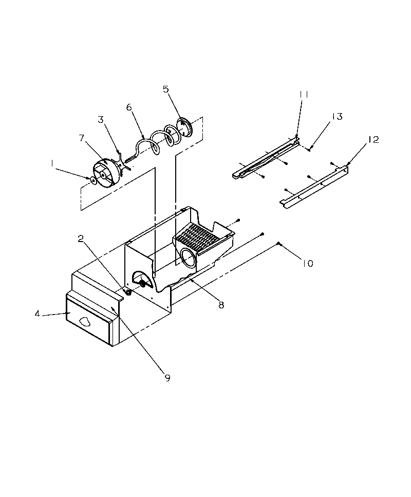 Amana SGD521SBL-P1197101WL crushed ice bucket diagram