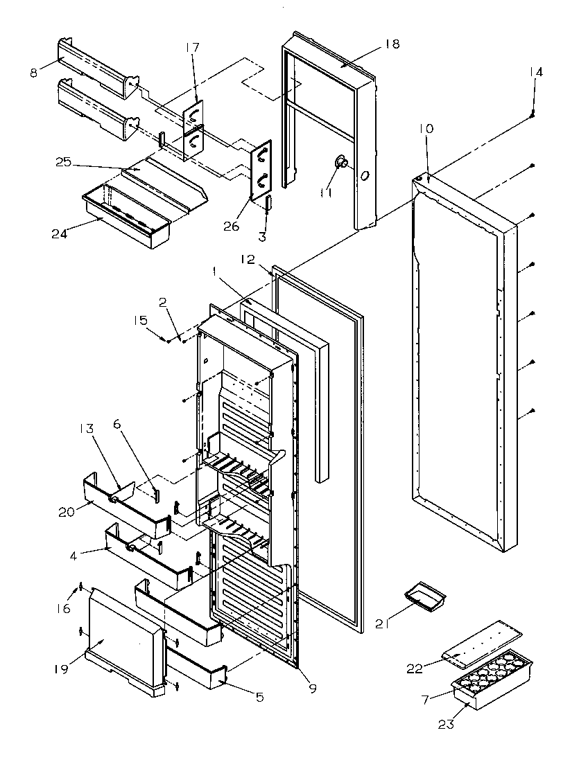 Amana SBD20S4L-P1190001WL refrigerator door diagram