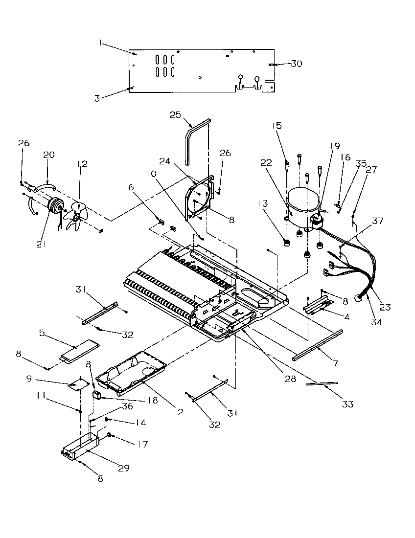 Amana SBD20S4L-P1190001WL machine compartment diagram