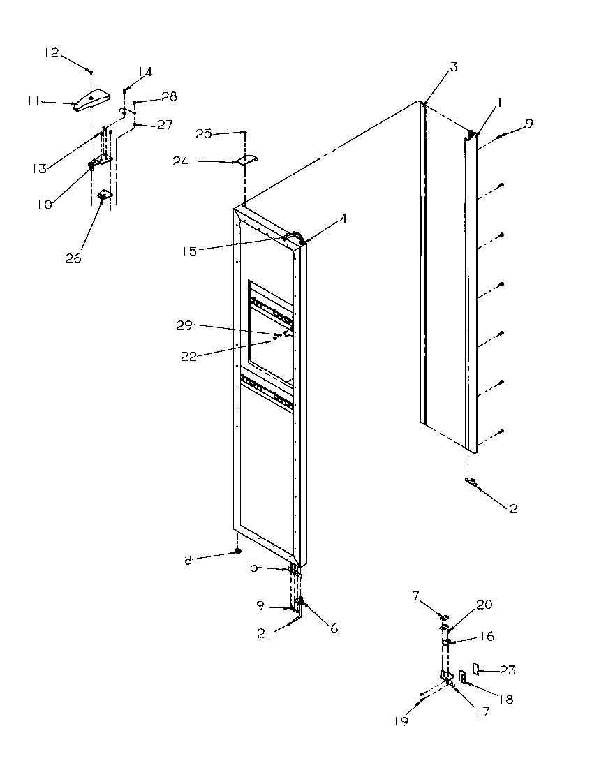Amana SRDE528SW-P1184901WW freezer door diagram