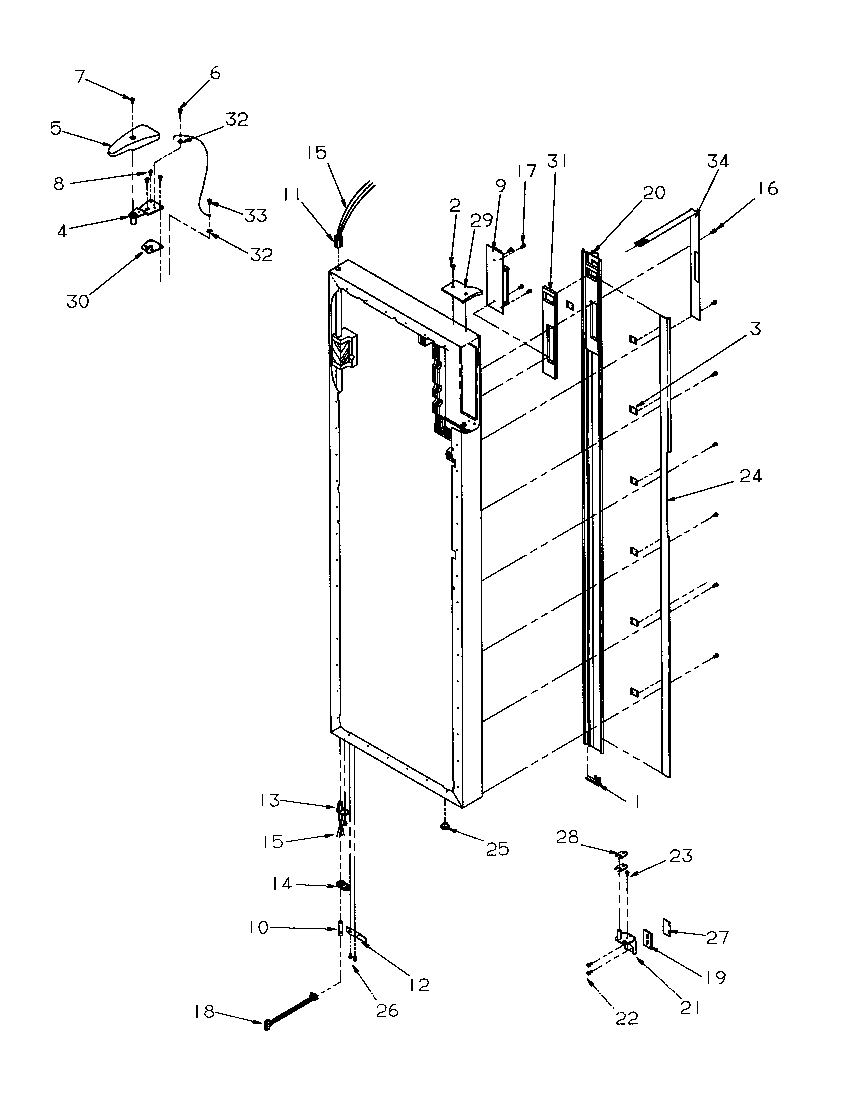 Amana SRDE528SW-P1184901WW refrigerator door hinge and trim parts diagram