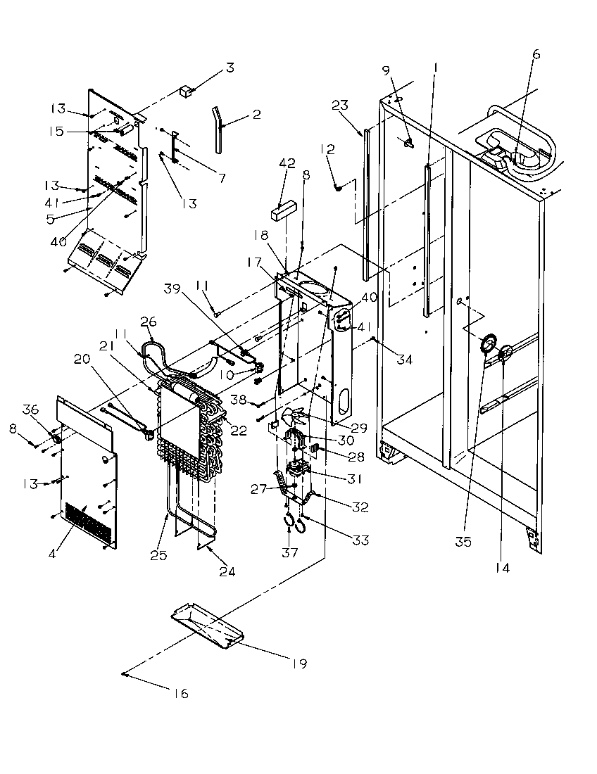 Amana SRDE528SW-P1184901WW evaporator and air handling diagram