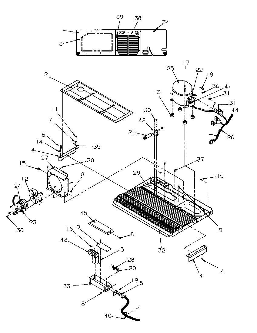 Amana SRDE528SW-P1184901WW machine compartment diagram