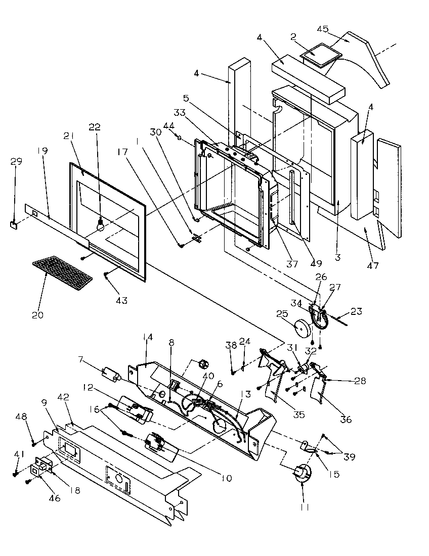 Amana SRDE528SW-P1184901WW ice and water cavity diagram