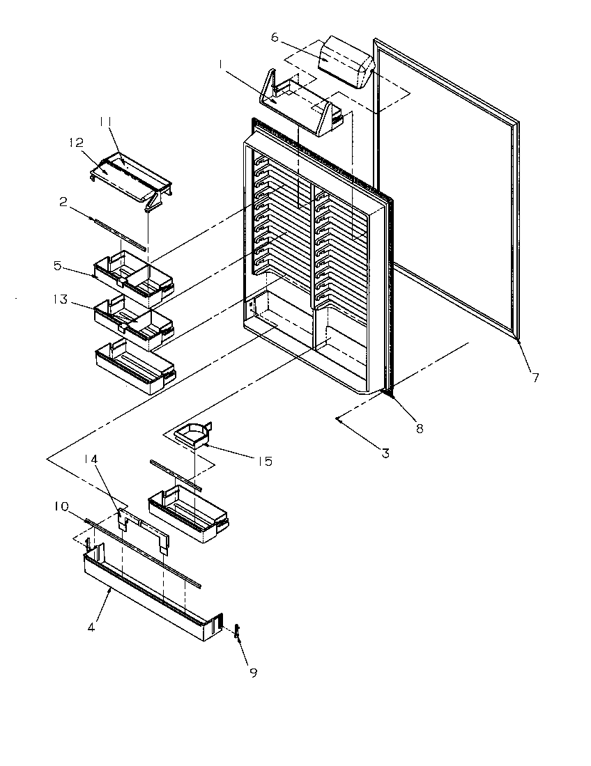 Amana BR22S6W-P1196703WW refrigerator inner door diagram